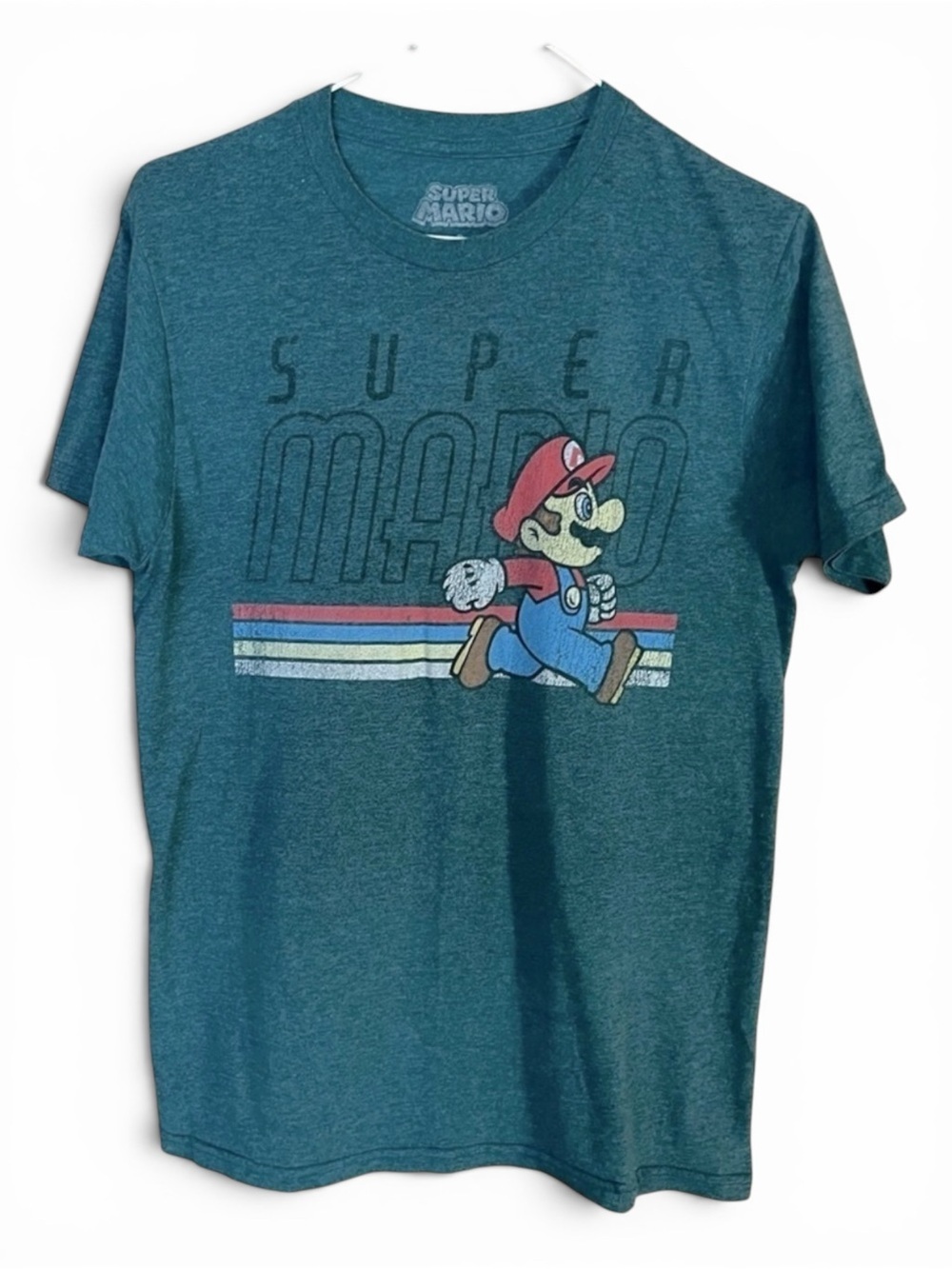 Retro Gamers Super Mario Green Tee Top